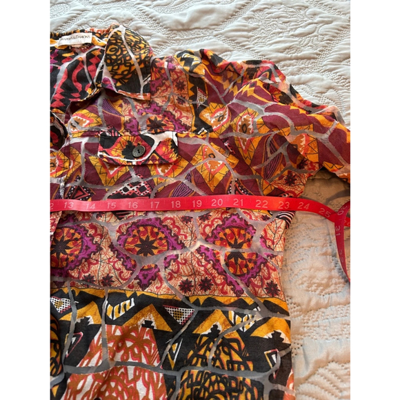 Drapers & Damon's Women’s Bright Vibrant Abstract Blouse Petite L - Picture 7 of 8